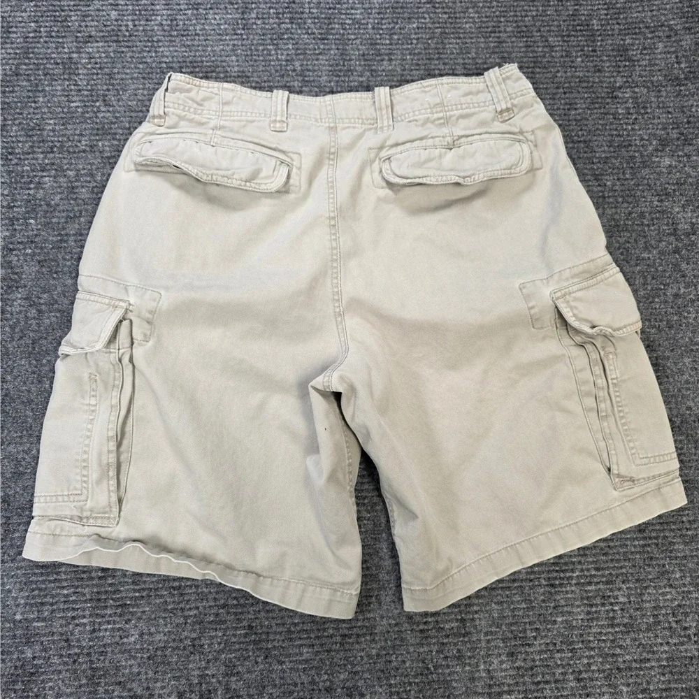 Old Navy Khaki Cargo Shorts Men's Size 33 Tan Cotton‎ Twill Relaxed Fit Utility